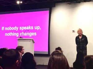 Cindy Gallop slide "If nobody speaks up, nothing changes."